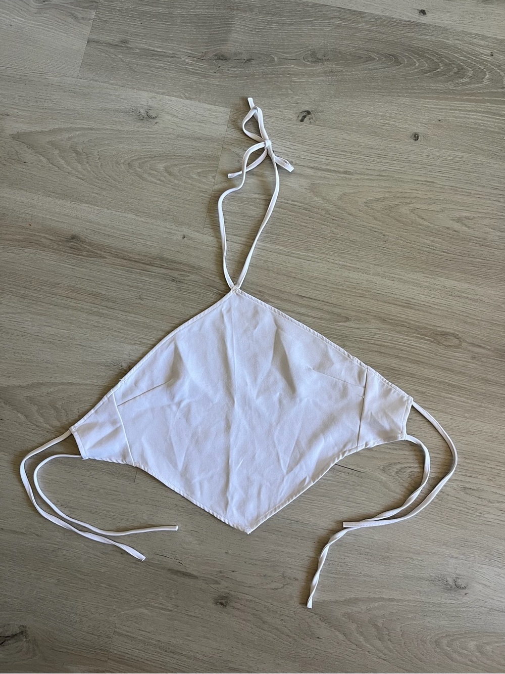 White Tie-Back Halter Top